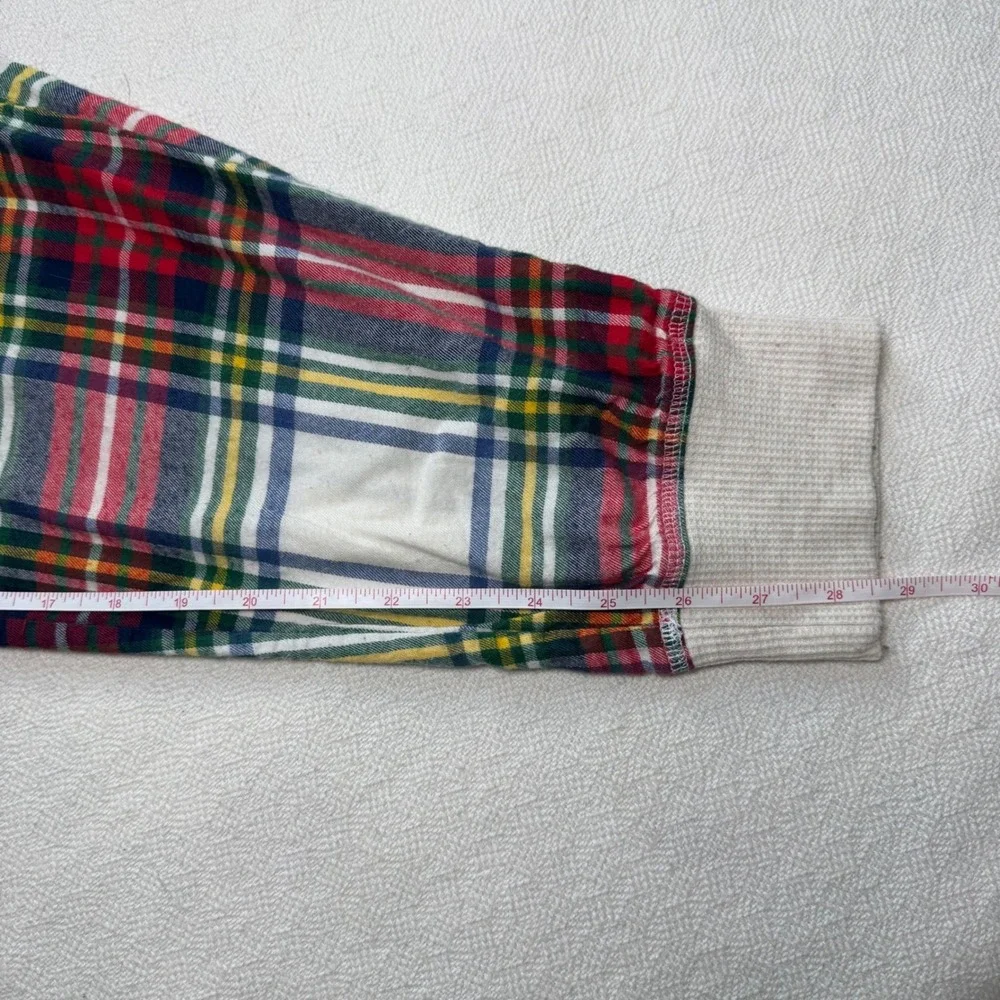 Aerie Womens Plaid Flannel Pajama Pants Joggers Red Green M Long 8812273099